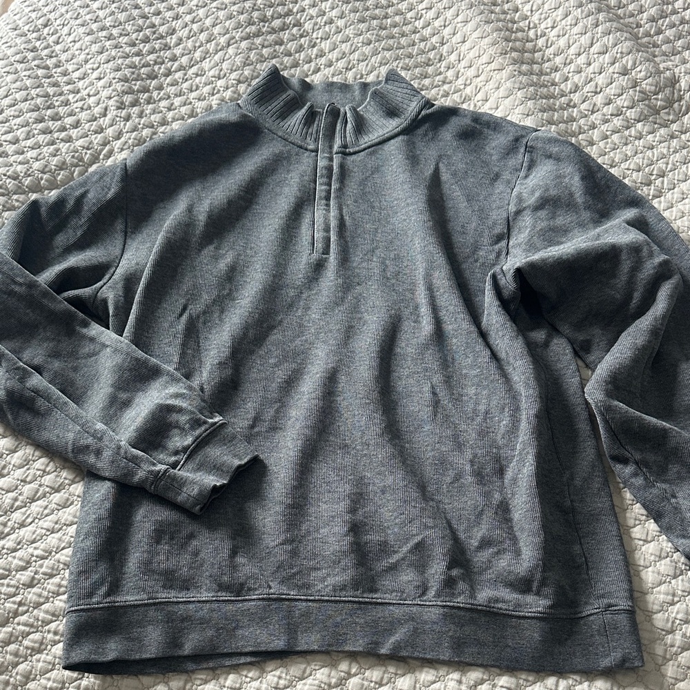 Cutter & Buck Men's Heathered Charcoal Quarter-Zip Pullover